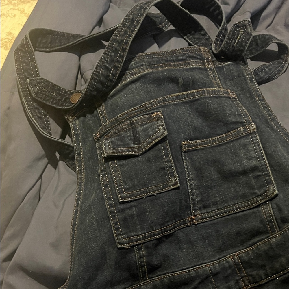 Free People Dark Blue Denim Overalls SIZE 28